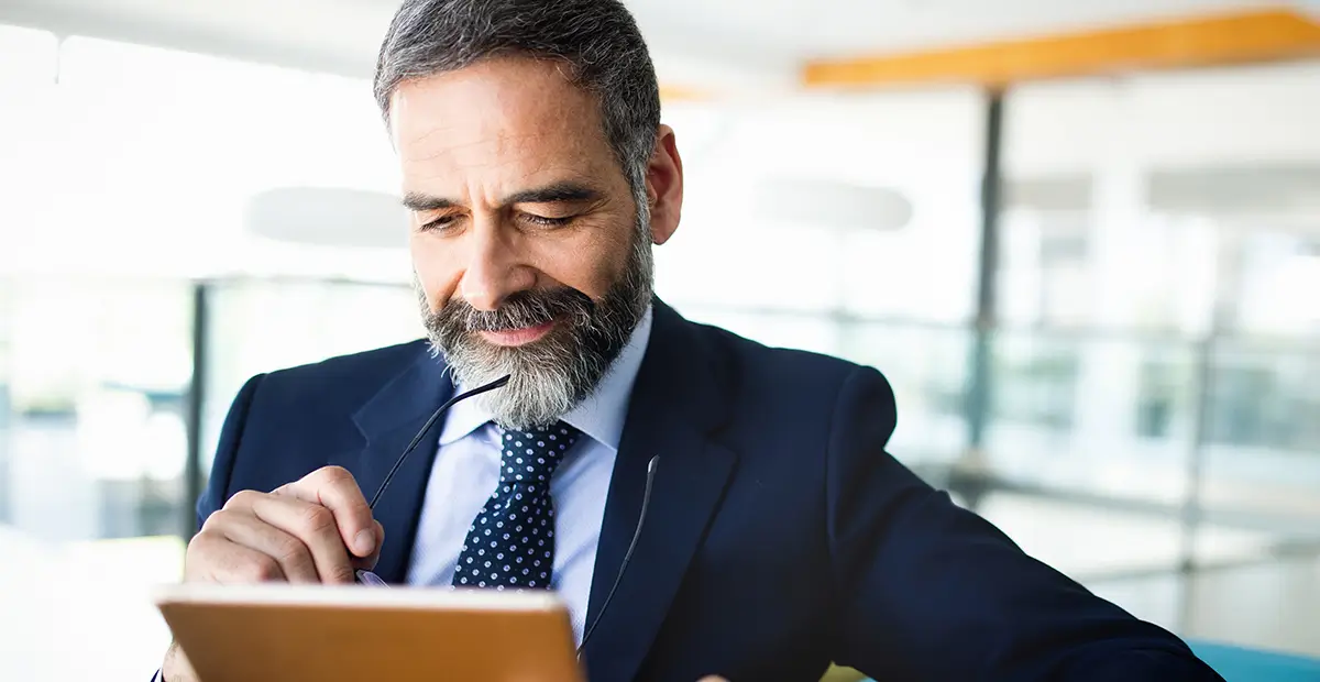 Businessman reading